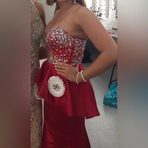 Jovani Vibrant Red Evening Gown